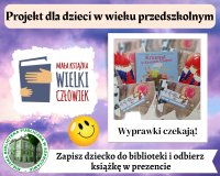 kolaż zdjęć książek i logo projektu oraz biblioteki