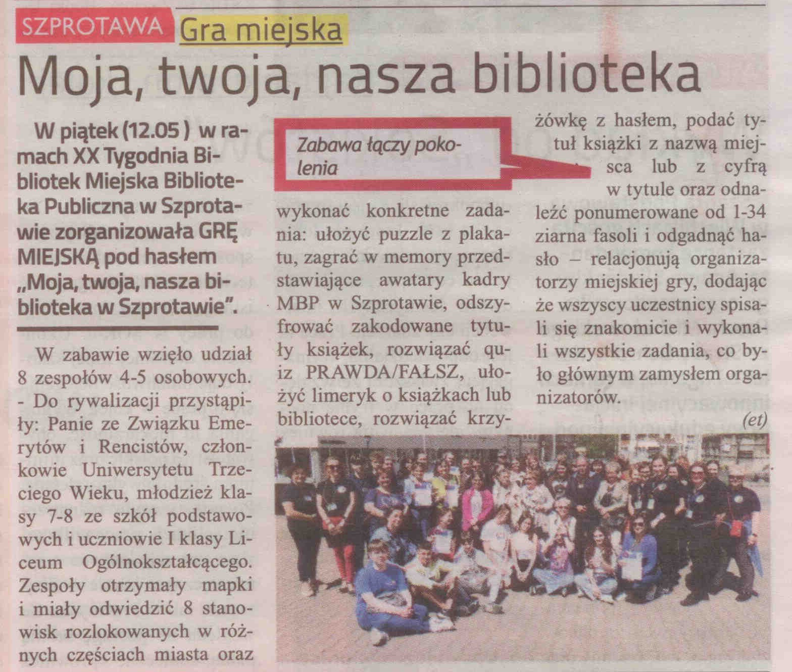 gaz. lok. 20 2023 z 19.05.2023 str.20 Moja twoja nasza biblioteka aut. et