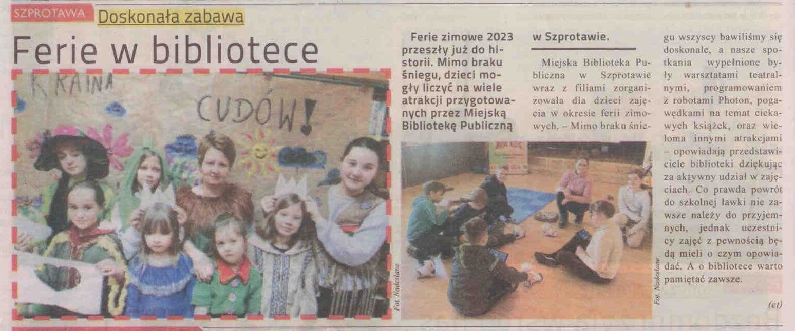 gaz. lok. 7 2023 z 17.02.2023 str. 18 Ferie w bibliotece aut. et