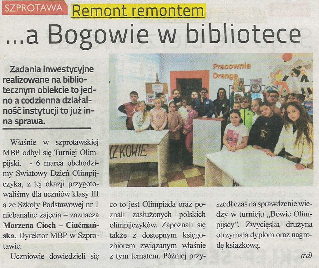 skan gaz. lok. 11 2024 z 15.03.2024 str. 13 a Bogowie w Bibliotece aut. rd