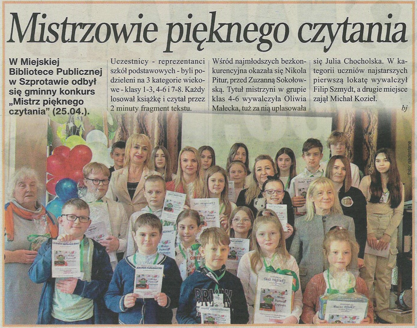 skan gaz. reg. 18 2024 z 2.05.2024 str. 39 Mistrzowie pięknego czytania aut. bj