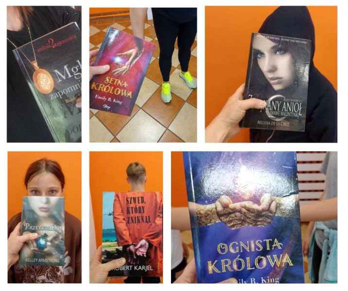 kolaż zdjęć dzieci z okładkami książek tworzących całość