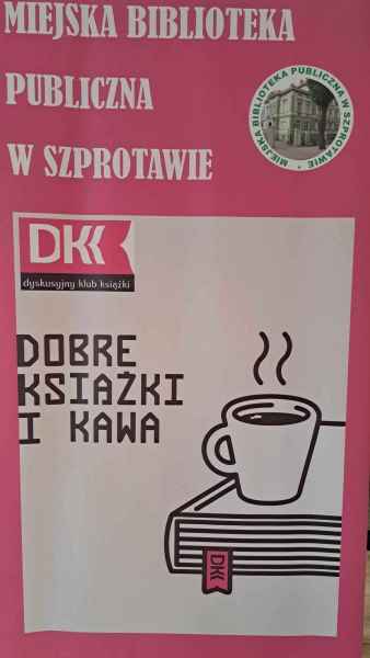baner DKK z napisem dobre miejska biblioteka publiczna w szprotawie, dobre książki i awa oraz logo biblioteki