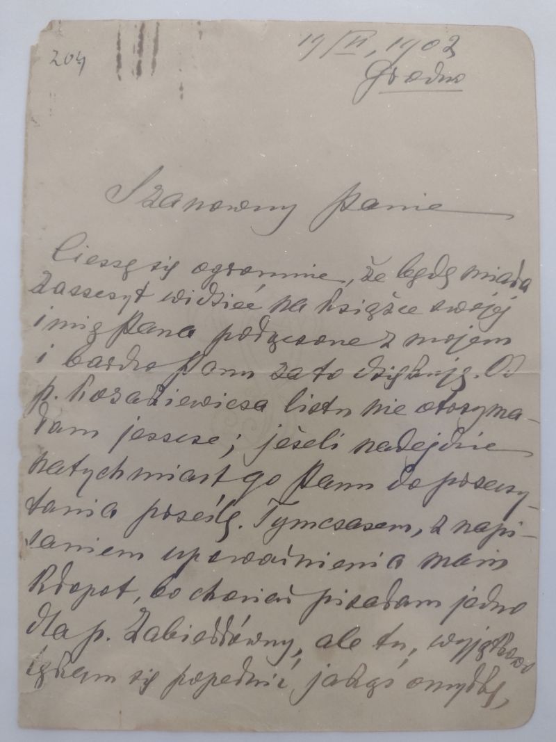 List napisany przez Elizę Orzeszkową List napisany przez Elizę Orzeszkową